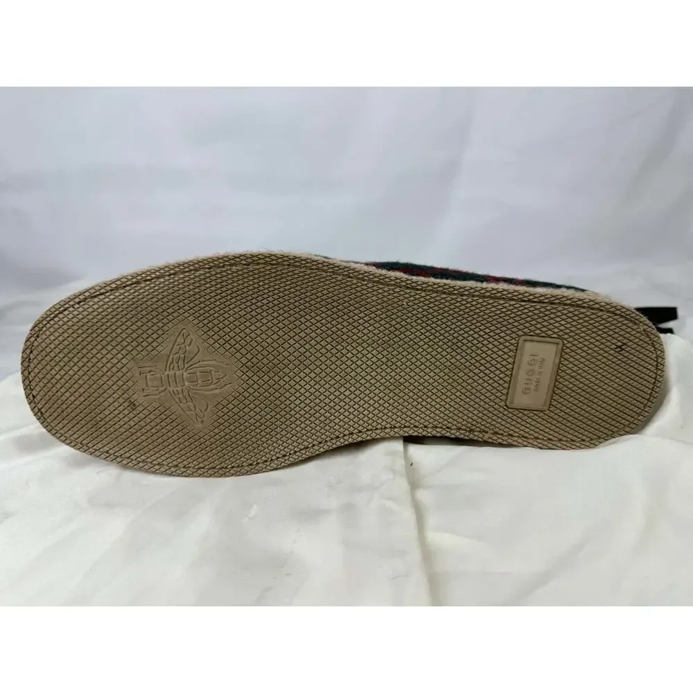 Gucci Fria Horsebit GG Monogram Logo Wool Slip On Loafers US 12.5 SPB-TS 371579